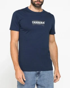CARRERA - Tshirt mezza manica in jersey con stampa logo frontale