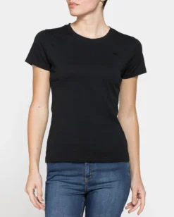 CARRERA - Tshirt nera mezzamanica basic in jersey