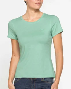 CARRERA - Tshirt verde acqua mezza manica basic in jersey