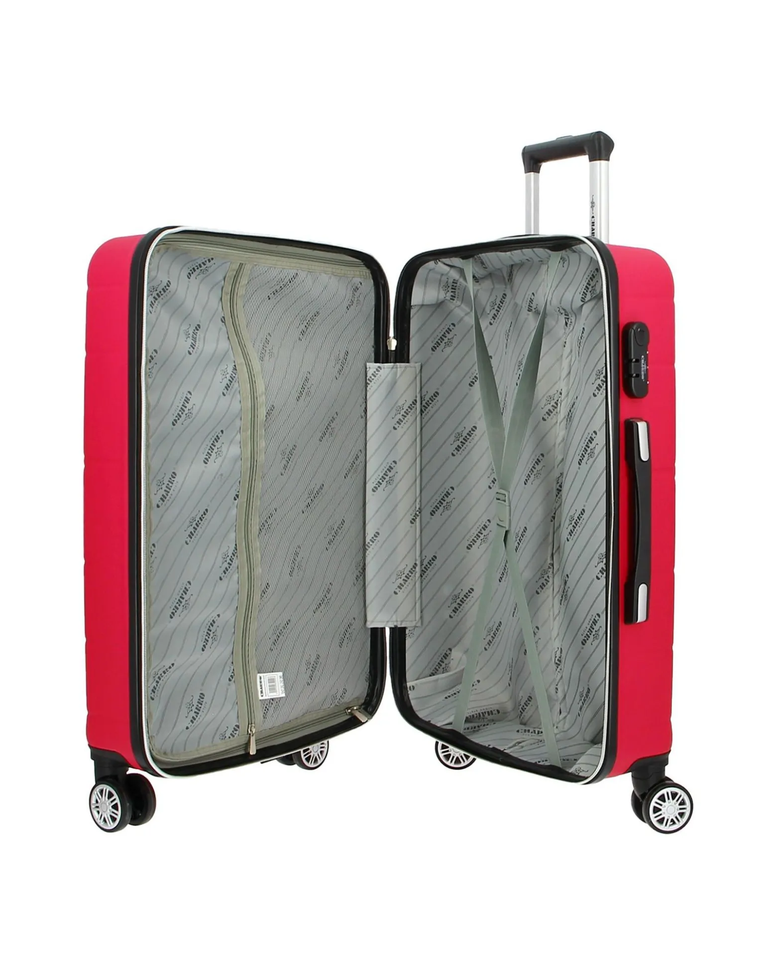 CHARRO - TROLLEY IN ABS A RIGHE ORIZZONTALI CON 4 RUOTE DOPPIE