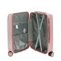 CHARRO- Trolley in ABS a righe verticali con 4 ruote doppie e angoli effetto lucido