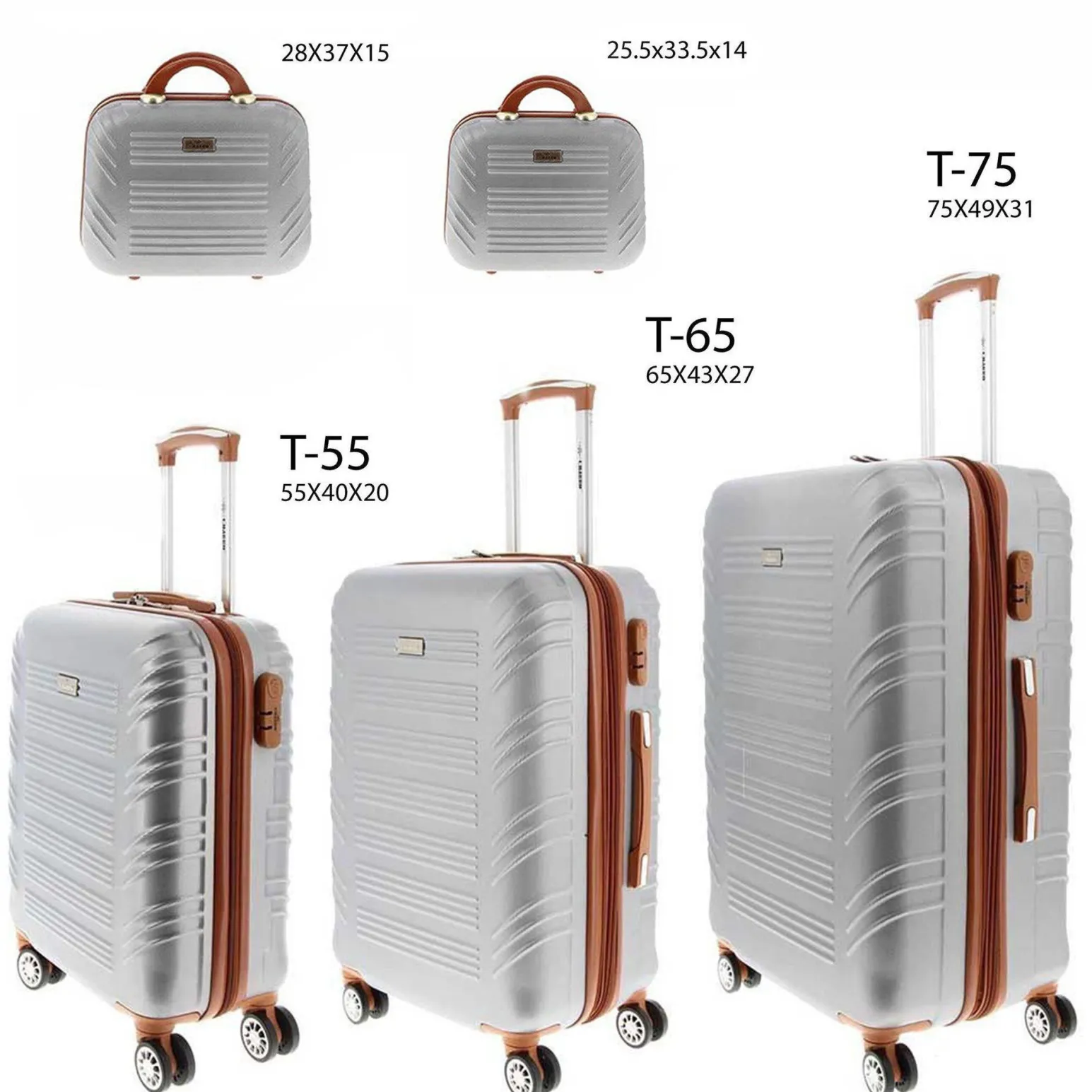 CHARRO- Trolley in ABS con 4 ruote doppie ed espansione