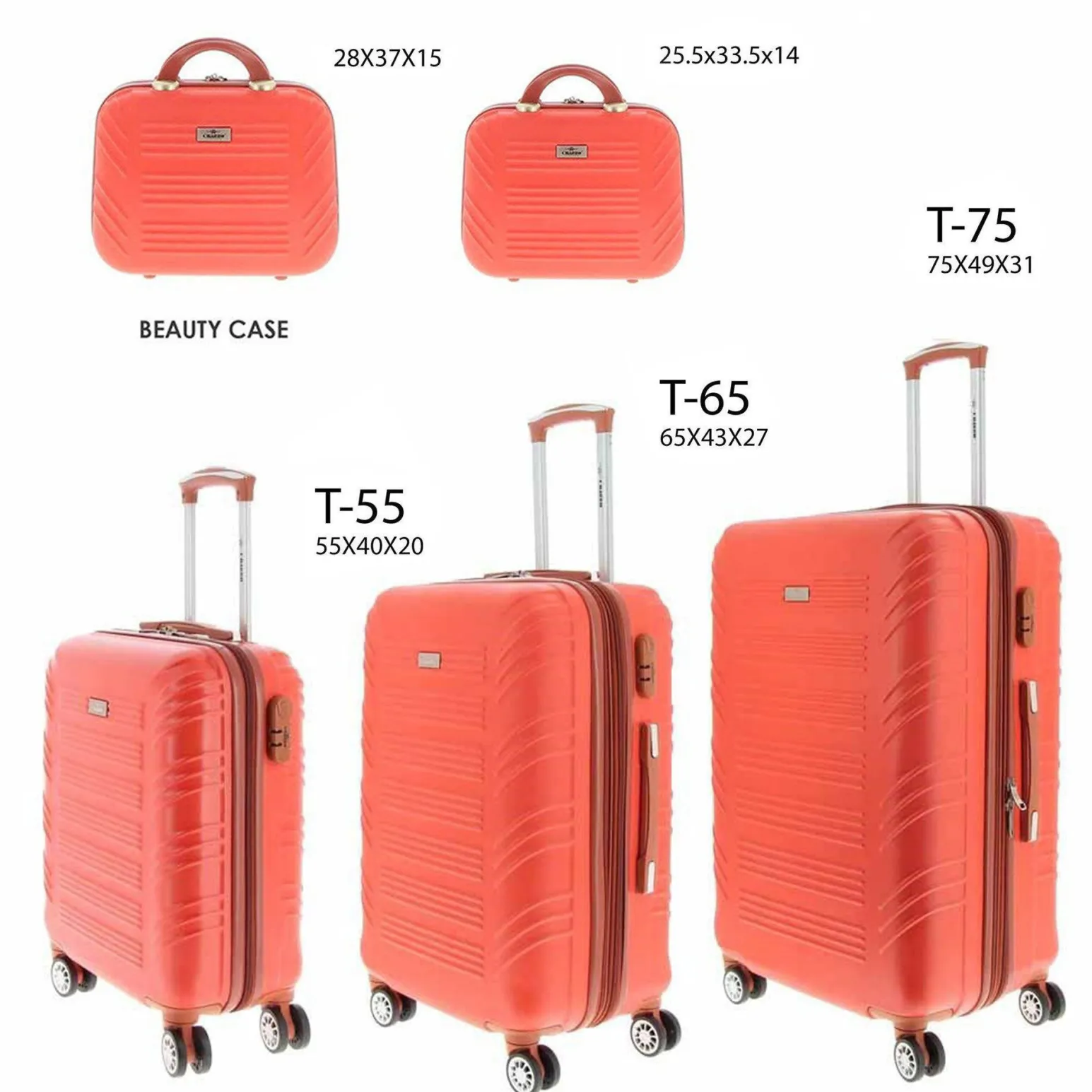 CHARRO- Trolley in ABS con 4 ruote doppie ed espansione