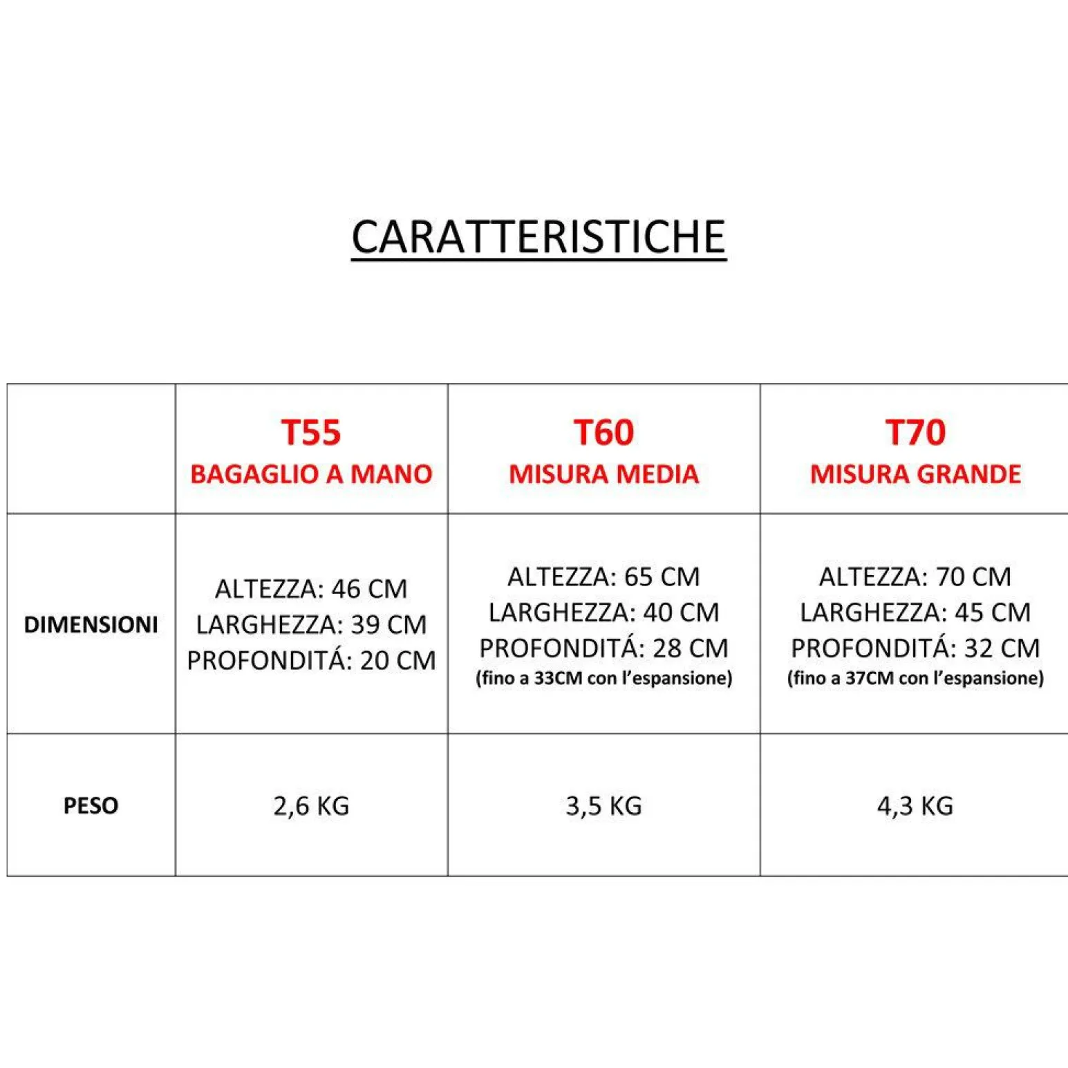 CHARRO- Trolley in ABS con 4 ruote doppie ed espansione
