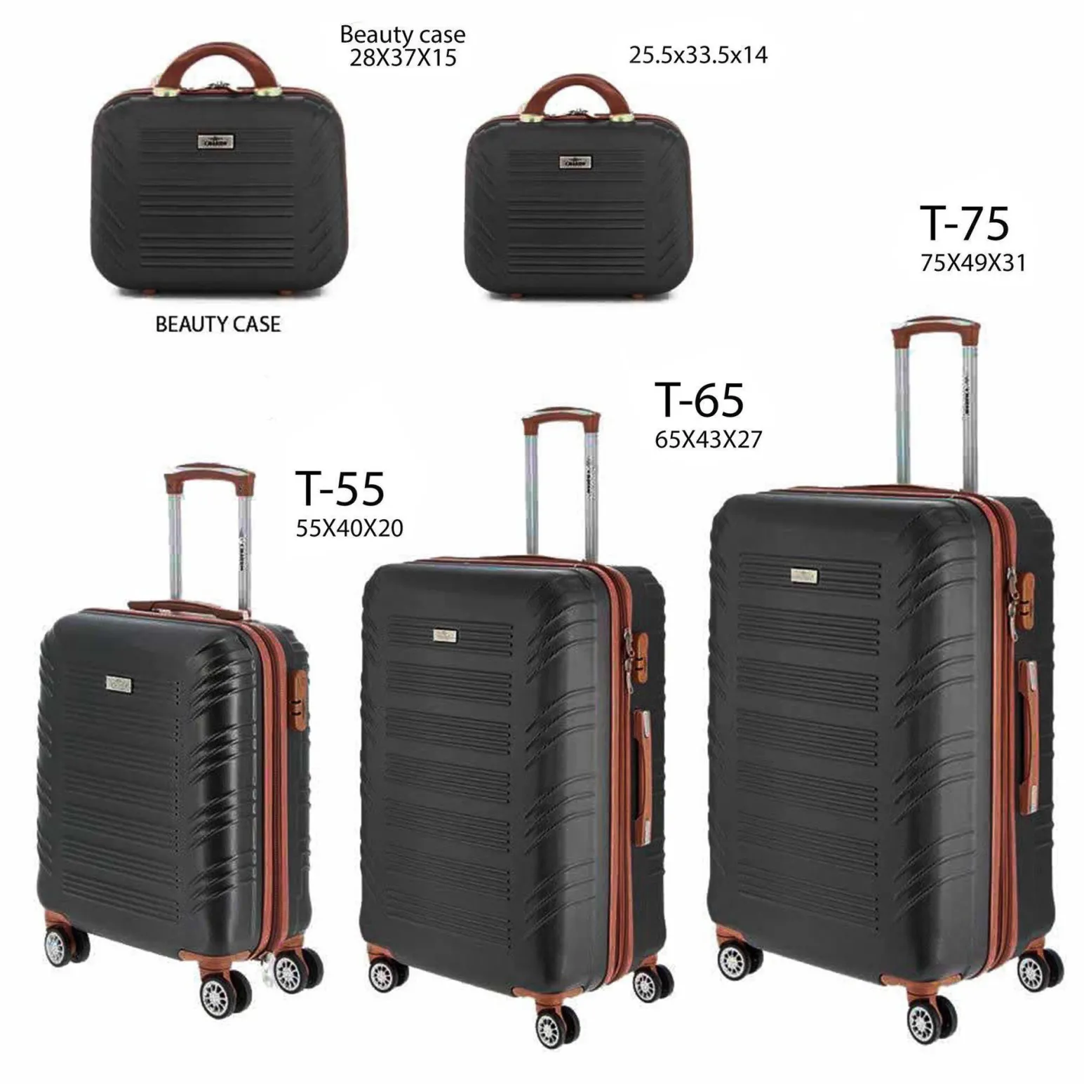 CHARRO- Trolley in ABS con 4 ruote doppie ed espansione