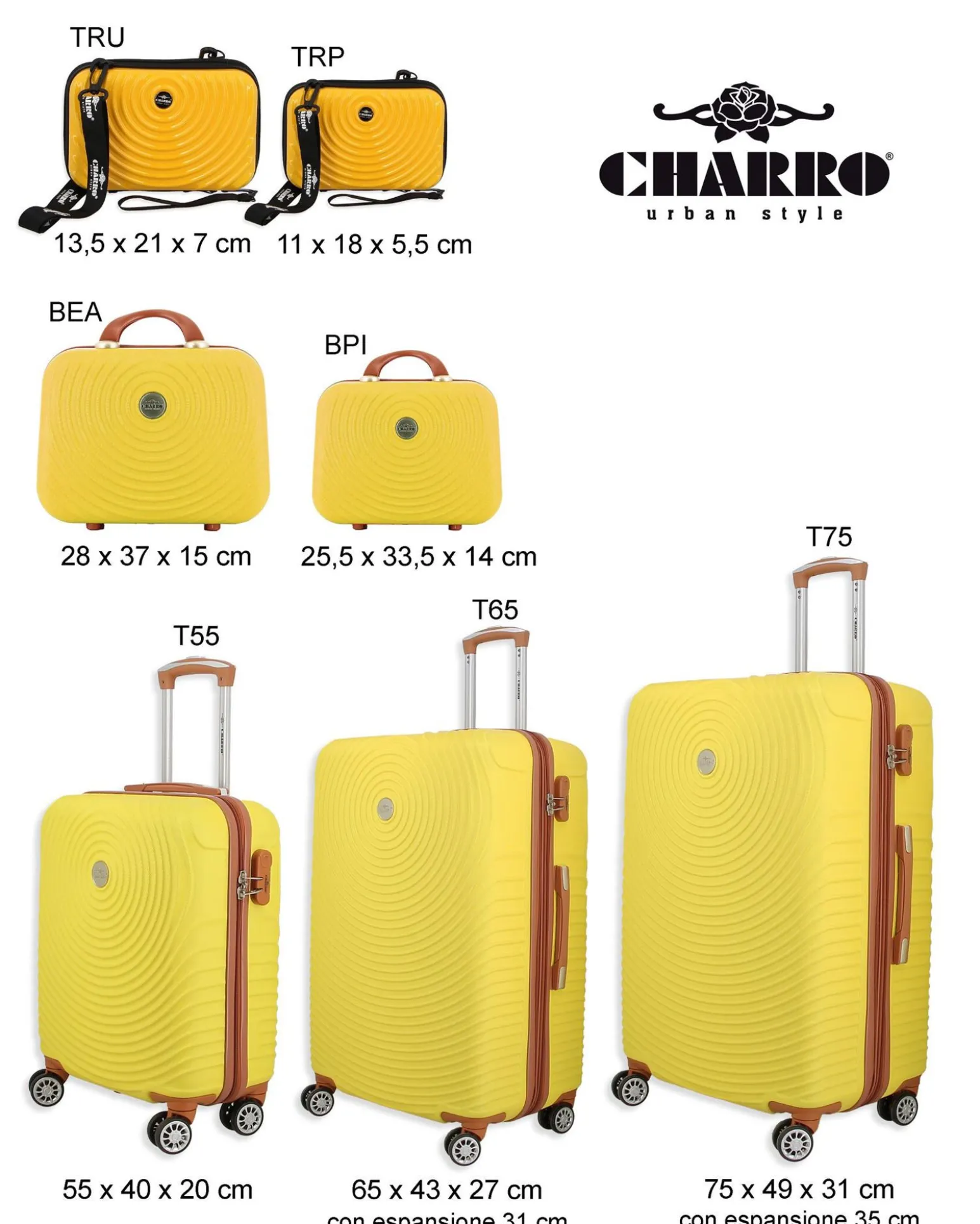 CHARRO - TROLLEY IN ABS E 4 RUOTE DOPPIE