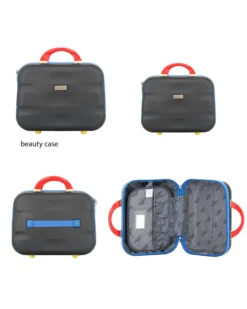 CHARRO - TROLLEY NERO 4 RUOTE IN ABS CON DETTAGLI COLORATI