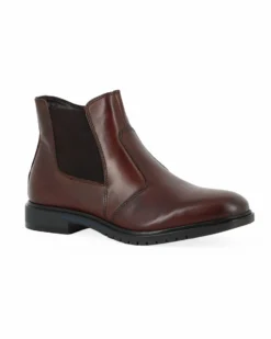 CLASS MAN - Beatles marrone in VERA PELLE con zip laterale