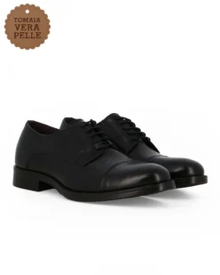 CLASS MAN - Scarpa da uomo nera in VERA PELLE con lacci