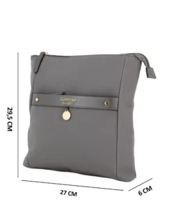 CORTINA POLO STYLE - Borsa antracite con tracolla regolabile e tasca frontale
