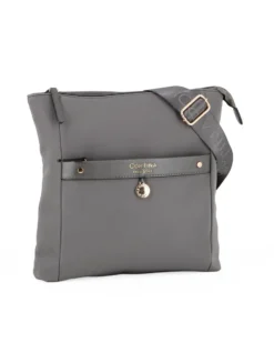 CORTINA POLO STYLE - Borsa antracite con tracolla regolabile e tasca frontale