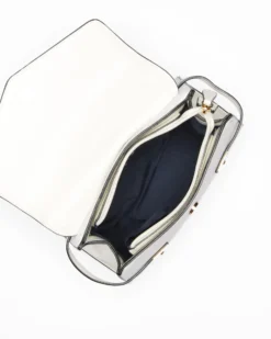 CORTINA POLO STYLE - Borsa bianca a mano con un manico e tracolla removibile