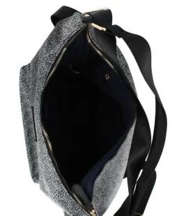 CORTINA POLO STYLE - Borsa/zaino nera con tasca frontale e stampa logo