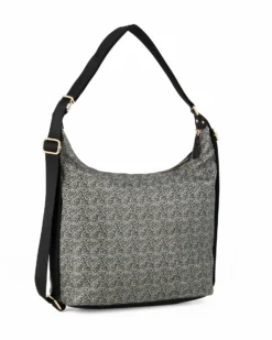 CORTINA POLO STYLE - Borsa/zaino nera con tasca frontale e stampa logo