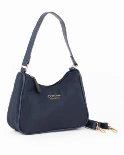 CORTINA POLO STYLE - Minibag blu con tracolla removibile