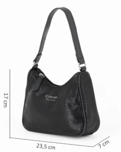 CORTINA POLO STYLE - Minibag nera con tracolla removibile