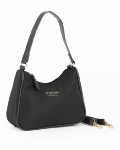 CORTINA POLO STYLE - Minibag nera con tracolla removibile