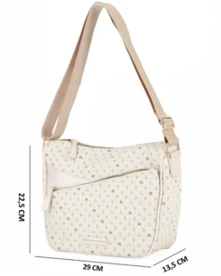 CORTINA POLO STYLE - Tracolla burro loggata con tasca frontale con zip diagonale