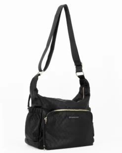 CORTINA POLO STYLE - Tracolla nera loggata con tascone frontale e tasche laterali elasticizzate