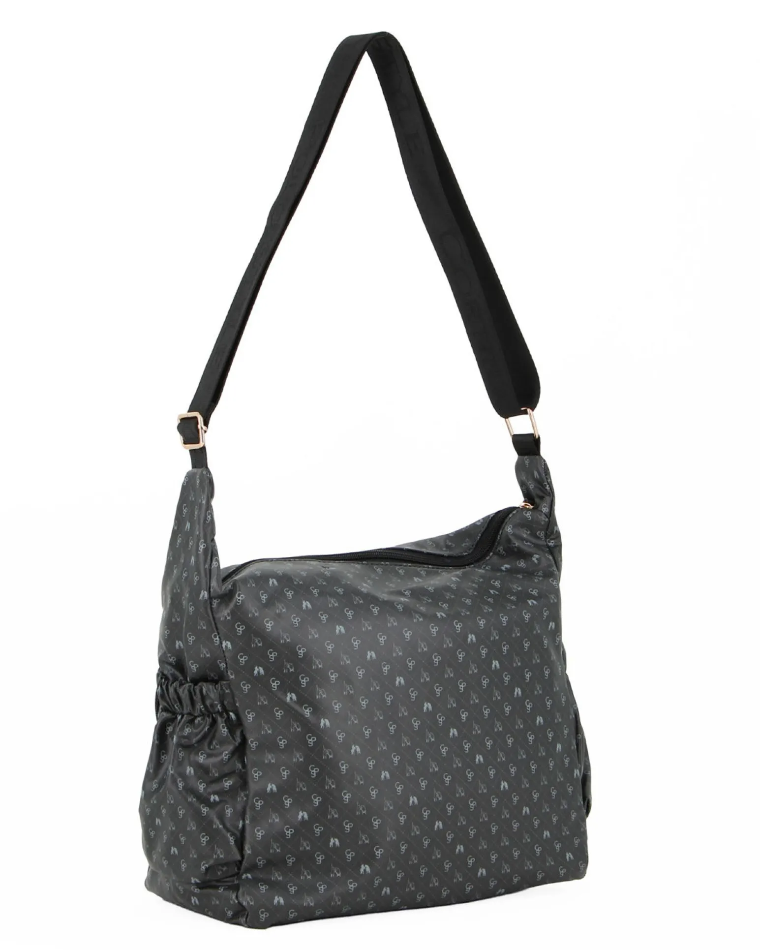 CORTINA POLO STYLE - Tracolla nera loggata con tasca frontale e taschini laterali elasticizzati