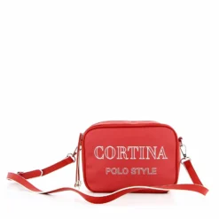 CORTINA POLO STYLE - Tracolla rossa con scritta frontale