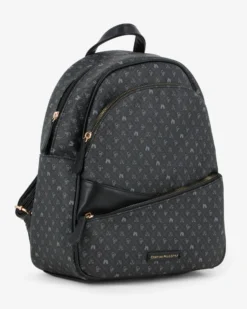 CORTINA POLO STYLE - Zaino nero loggato con doppia tasca frontale