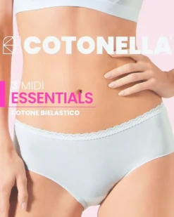COTONELLA - TRIS SLIP MIDI ESSENTIAL NERO - GD293