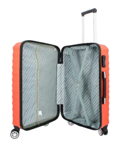 COVERI COLLECTION - TROLLEY ARANCIONE FLUO IN ABS 4 RUOTE CON COMBINAZIONE TSA