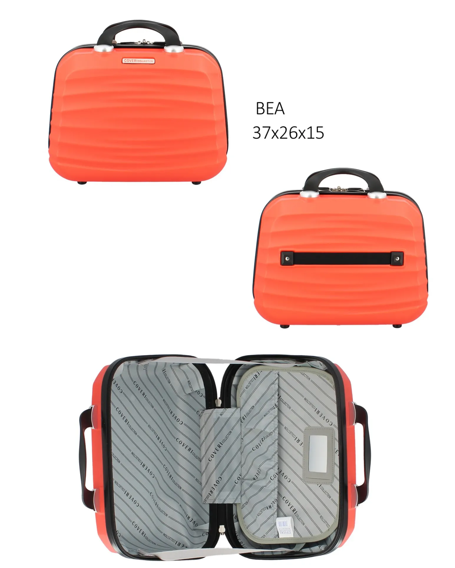 COVERI COLLECTION - TROLLEY ARANCIONE FLUO IN ABS 4 RUOTE CON COMBINAZIONE TSA