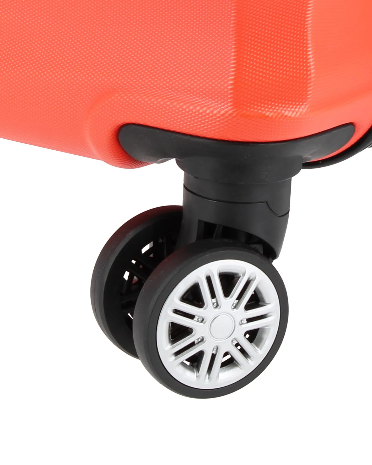 COVERI COLLECTION - TROLLEY ARANCIONE FLUO IN ABS 4 RUOTE CON COMBINAZIONE TSA