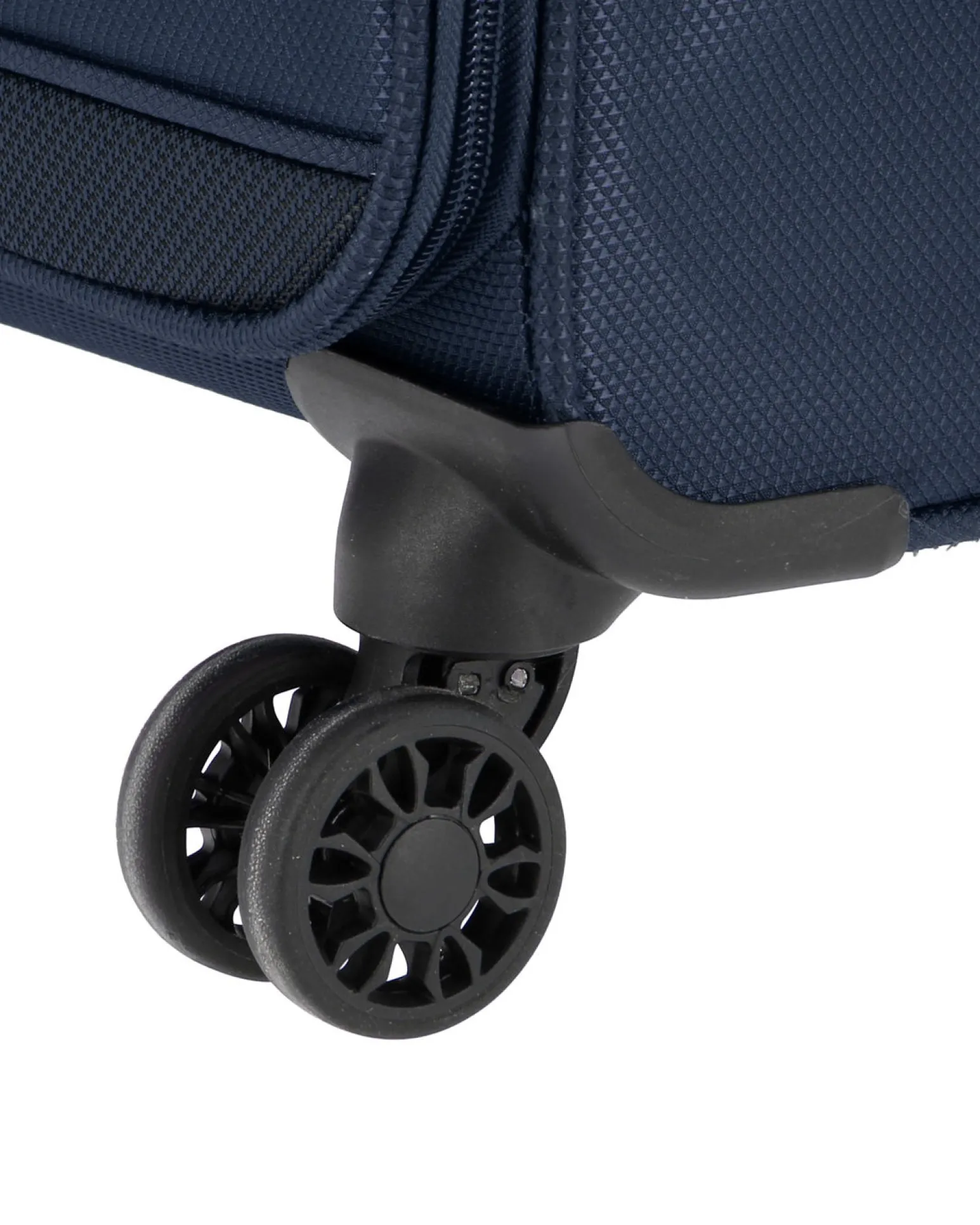 COVERI COLLECTION - TROLLEY BLU IN TESSUTO CON DOPPIA TASCA FRONTALE E 4 RUOTE