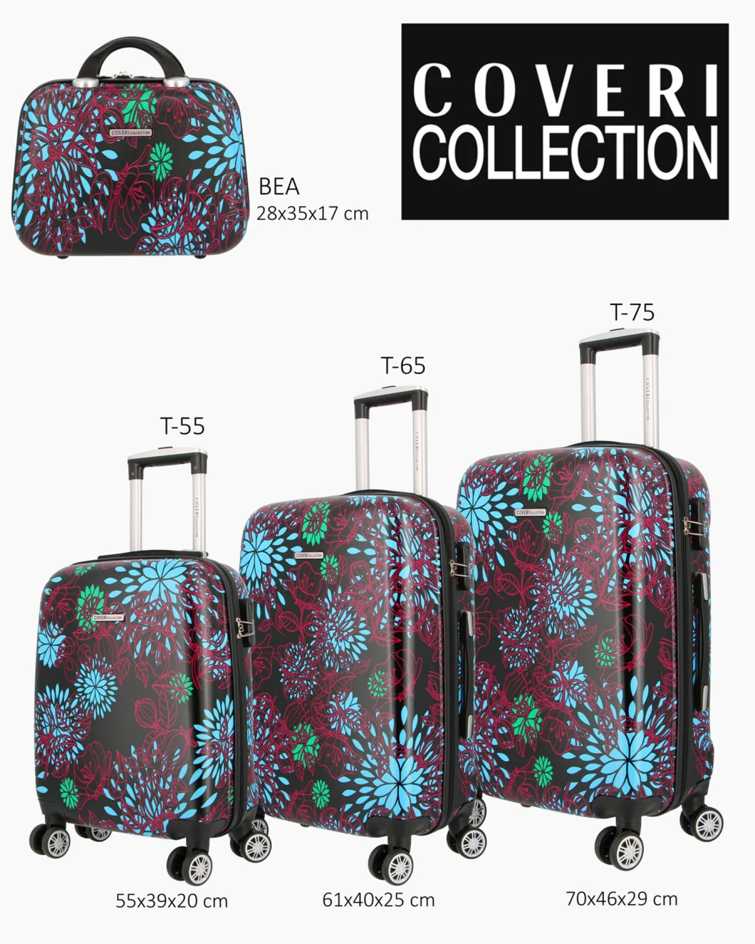 COVERI COLLECTION - TROLLEY FANTASIA FIORI 4 RUOTE IN ABS
