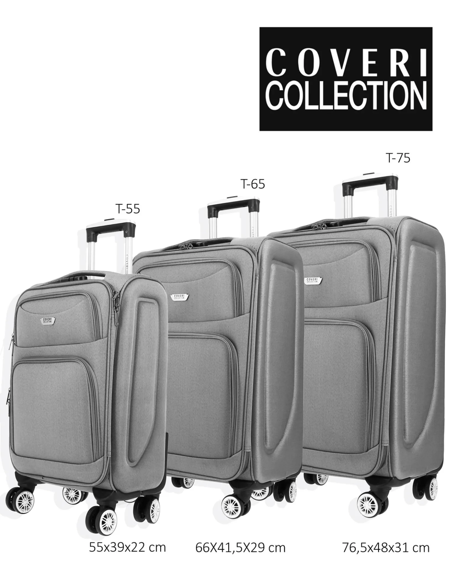 COVERI COLLECTION - TROLLEY GRIGIO IN TESSUTO CON DOPPIA TASCA FRONTALE