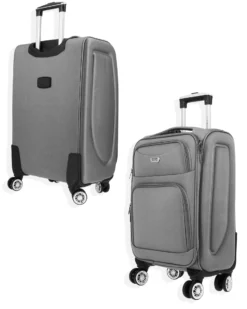 COVERI COLLECTION - TROLLEY GRIGIO IN TESSUTO CON DOPPIA TASCA FRONTALE