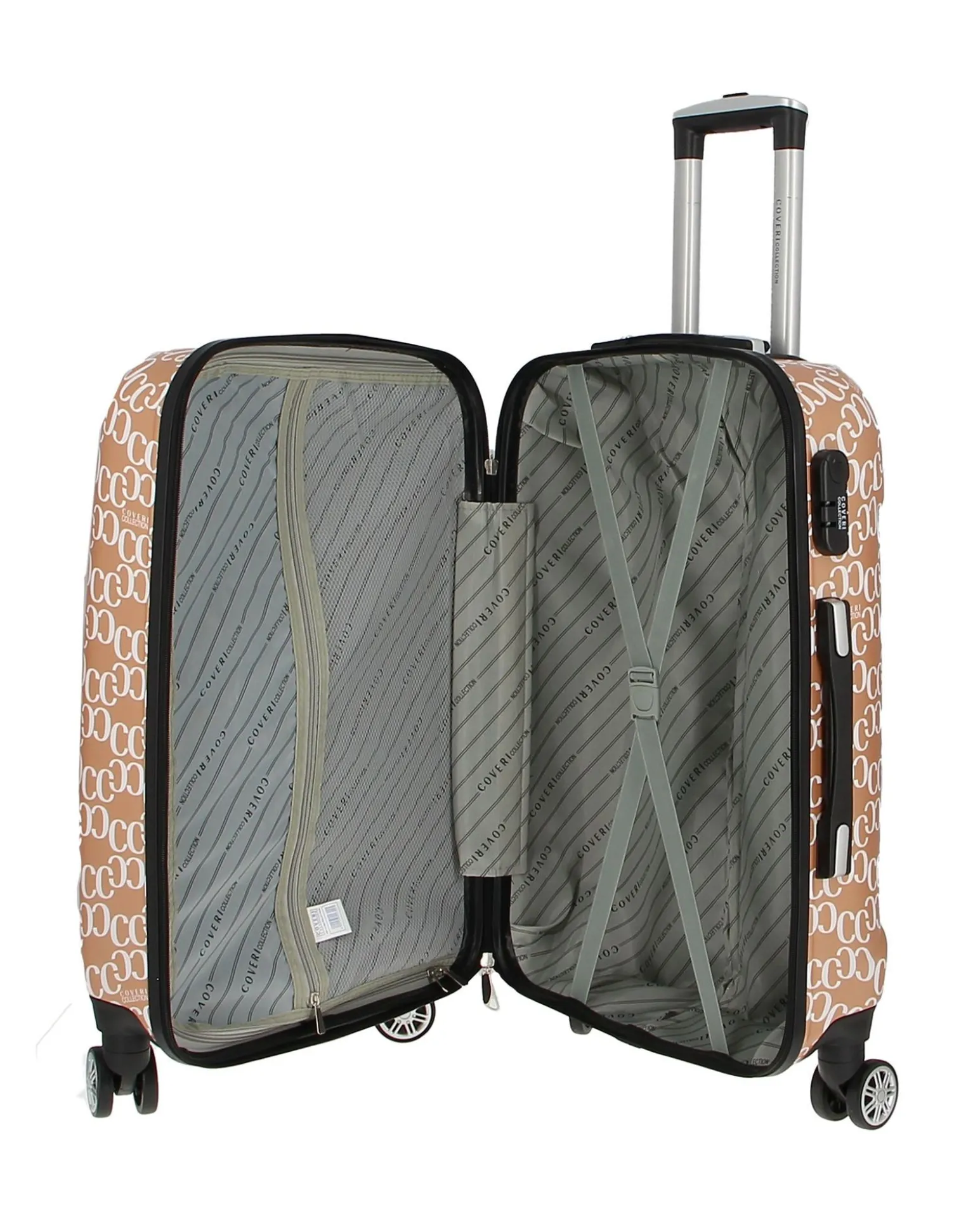 COVERI COLLECTION - TROLLEY IN ABS STAMPA LOGO CON 4 RUOTE DOPPIE