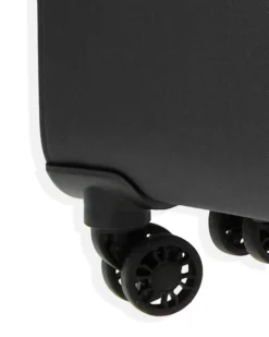 COVERI COLLECTION - TROLLEY NERO IN TESSUTO ESPANDIBILE CON DOPPIA TASCA FRONTALE
