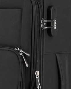 COVERI COLLECTION - TROLLEY NERO IN TESSUTO ESPANDIBILE CON DOPPIA TASCA FRONTALE