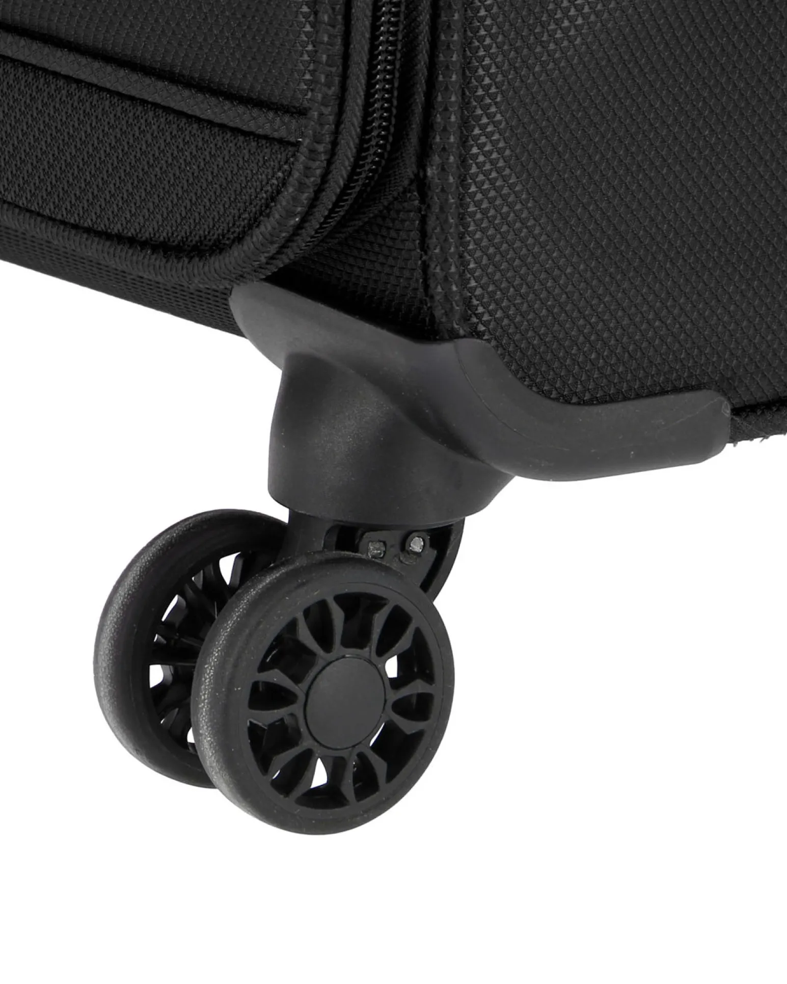 COVERI COLLECTION - TROLLEY NERO IN TESSUTO CON DOPPIA TASCA FRONTALE E 4 RUOTE