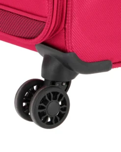 COVERI COLLECTION - TROLLEY ROSSO IN TESSUTO CON DOPPIA TASCA FRONTALE  E 4 RUOTE