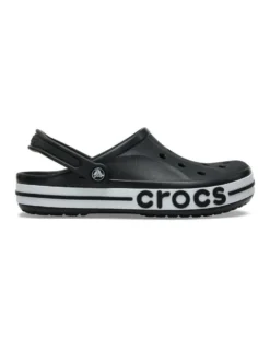 CROCS - SABOT BAYABAND CLOG NERO CON DETTAGLI BIANCHI DA UOMO, 205089