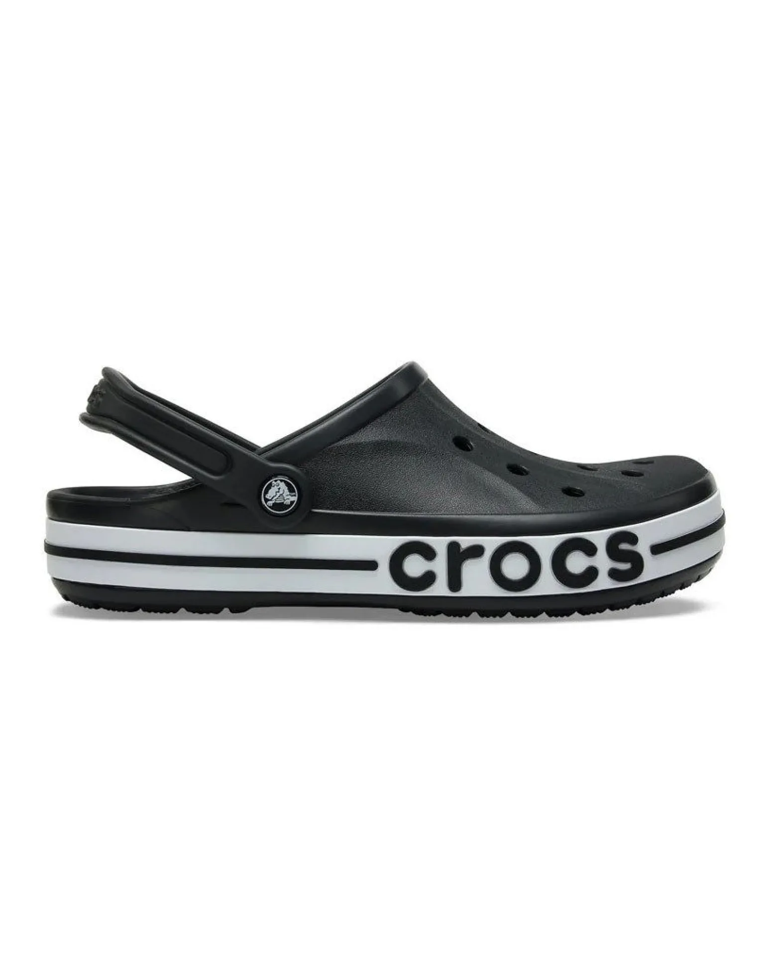 CROCS - SABOT BAYABAND CLOG NERO CON DETTAGLI BIANCHI DA UOMO, 205089