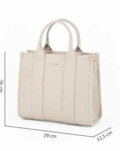 DAVID JONES - Borsa a due manici latte con tracolla removibile