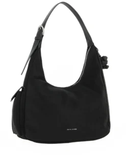 DAVID JONES - Borsa hobo a spalla nera con tasca laterale