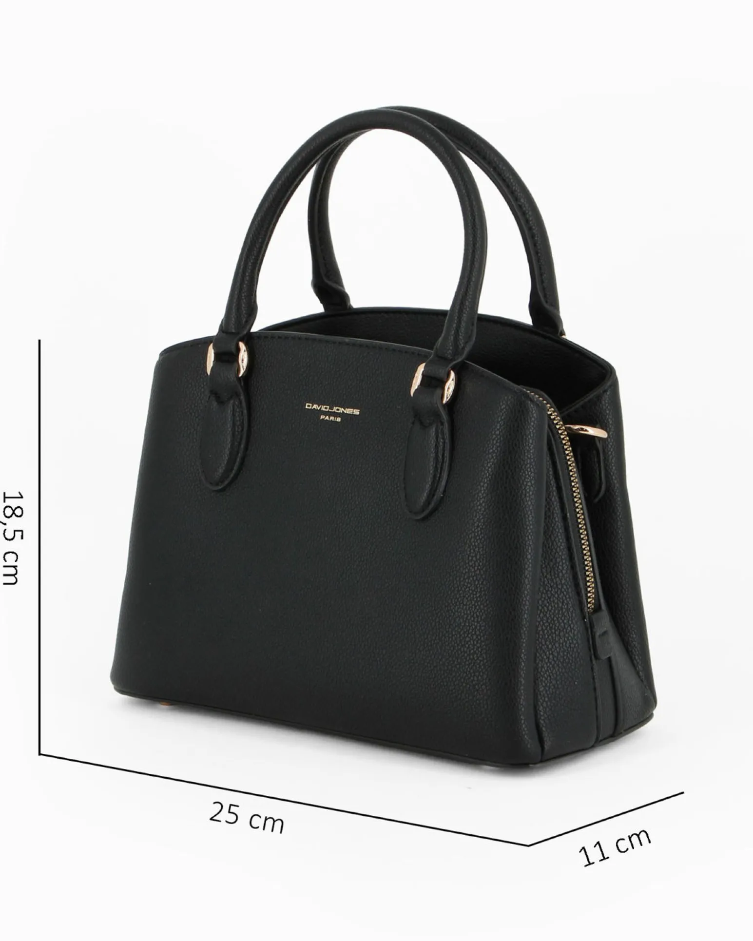 DAVID JONES - BORSA SMALL NERA A MANO DUE MANICI TRE SCOMPARTI