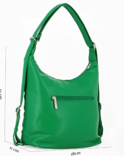 DAVID JONES - Borsa verde con tasca frontale e logo in rilievo