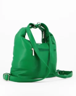 DAVID JONES - Borsa verde con tasca frontale e logo in rilievo