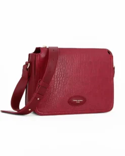 DAVID JONES - Tracolla rossa in cocco con tre scomparti principali e tasca posteriore