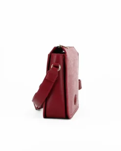 DAVID JONES - Tracolla rossa in cocco con tre scomparti principali e tasca posteriore