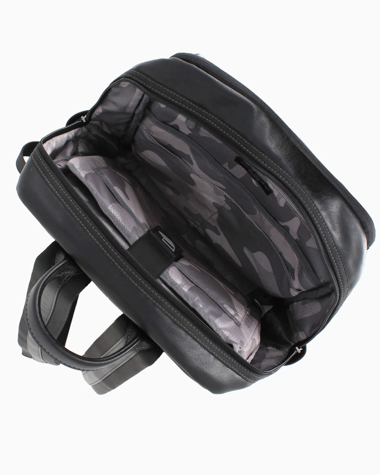 DAVID JONES - Zaino nero con doppia tasca frontale e due taschini laterali