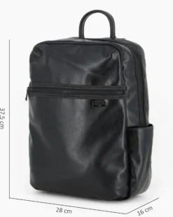 DAVID JONES - Zaino nero con doppia tasca frontale e due taschini laterali